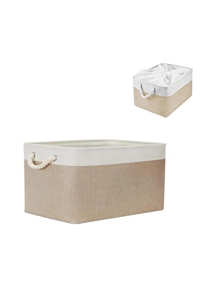 Generic سلة تخزين باولي كلوزيت، سلة تخزين قماشية قابلة للطي مع رباط للإغلاق، ...