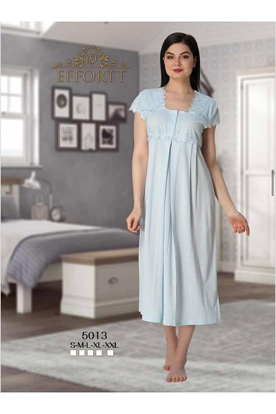 EM&FA TEKSTİL Maternity Short Sleeve Nightgown