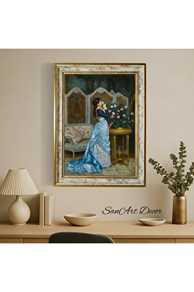 Sanart Vintage Painting with Frame, Oil Painting Print Painting, Framed Painting, Artistic Decor, Portrait Painting