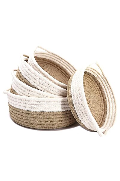 Generic سلة بلينغو المنسوجة، سلال من الحبال القطنية، صواني زخرفية للتخزين وال...