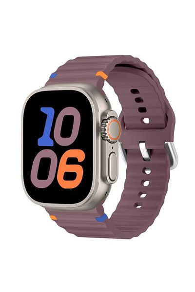 REDz Accessories Ocean Wave Adjustable Strap for Apple Watch, Silicone, Sport, Purple - 44/45/46/49 mm