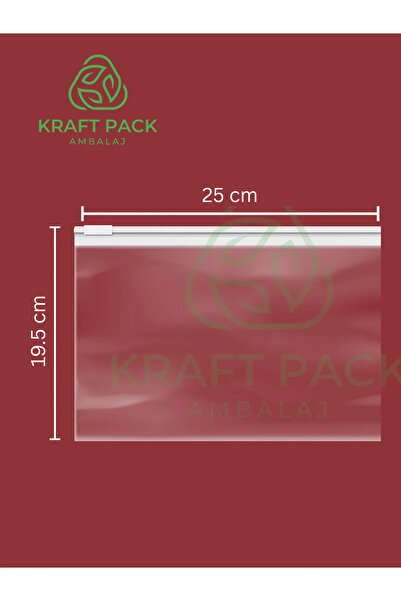 Kraftpack ŞEFFAF, Lamineli ,BEYAZ SLİDER Kilitli Poşet ,fermuarlı Aksesuar Po...