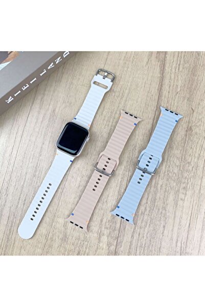 REDz Accessories Curea reglabilă Ocean Wave pentru Apple Watch, silicon, sport, albă - 44/45/46/49 mm