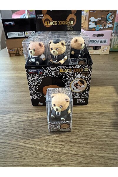 Gıpta BLACK XOXO ŞEKİLLİ SİLGİ 1 ADET - BEZ ÇANTA HEDİYELİ MODEL 2