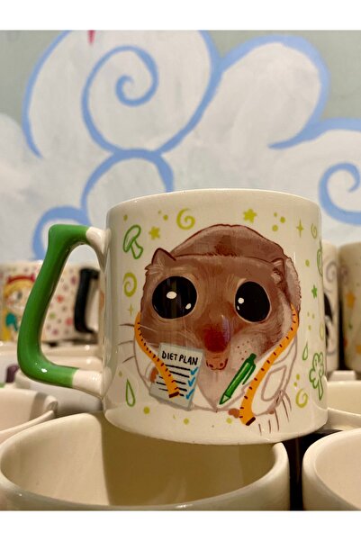 westartic Sad Üzgün Hamster Meslek: Diyetisyen (Dietician) Kupa Bardak Fincan