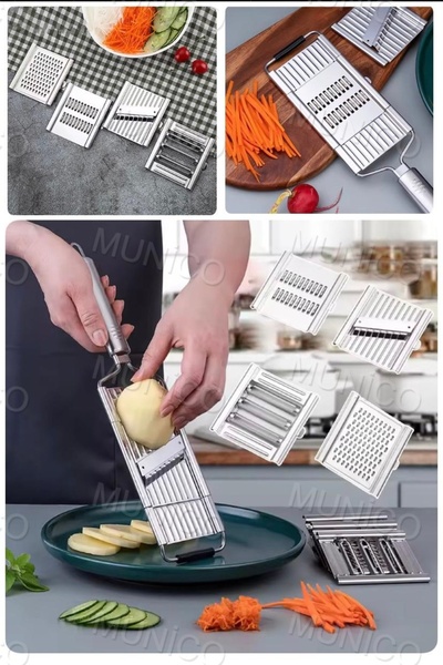 Munico Çok Fonksiyonlu Sebze Kesici Paslanmaz Çelik Parçalayıcı Rende Seti Ma...