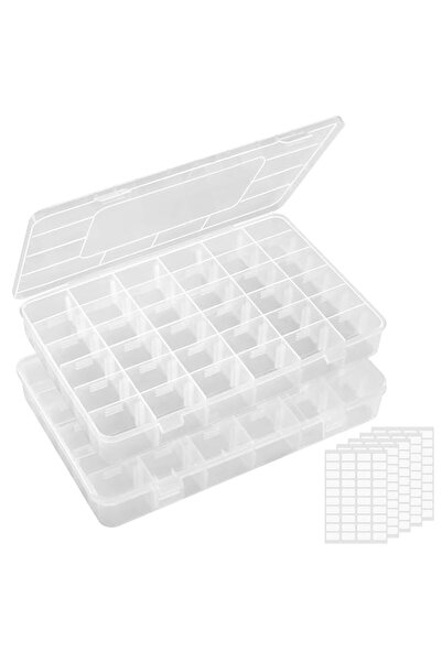 Generic صندوق تخزين منظم بلاستيكي شفاف قابل للتكديس من لايف ويت، عبوتان، 36 ش...