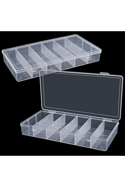 Generic تزوييق - صندوق تخزين بلاستيكي شفاف، منظم خرز بلاستيكي شفاف، أدوات صيد...