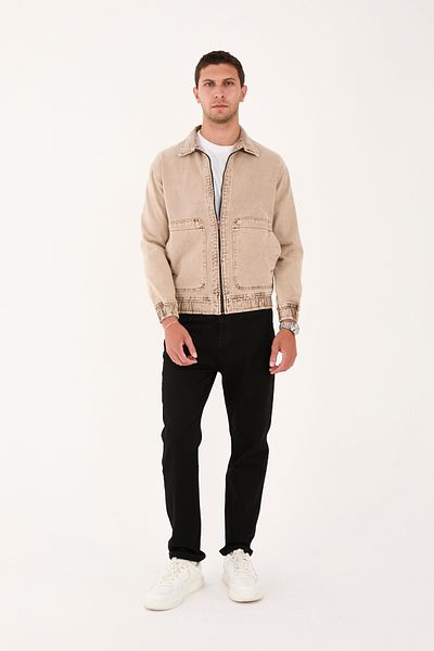 STOCX Men's Rubber Waisted Casual Jean Jacket
