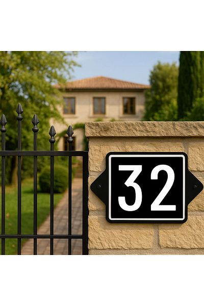 zafrakreklam Wall - Door - Garden Number 23X15 cm 4 mm Outdoor - Number 32 No 32