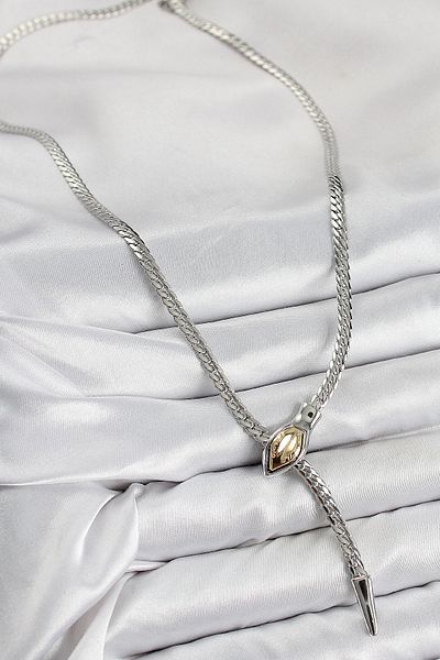 shopwave Brass Elevator Snake Model Silver Color Women's Necklace