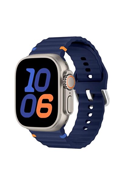 REDz Accessories Curea reglabilă Ocean Wave pentru Apple Watch, silicon, sport, albastră - 38/40/41 mm