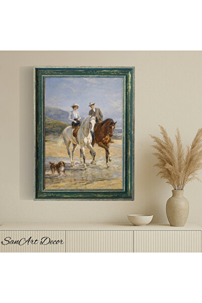 Sanart Vintage Painting with Frame, Oil Painting Print Painting, Framed Painting, Artistic Decor, Portrait Painting