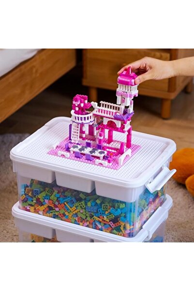 Generic صندوق تخزين بلاستيكي سعة 17 كوارت من Tazweeq، منظم أدوات حرفية قابل ل...