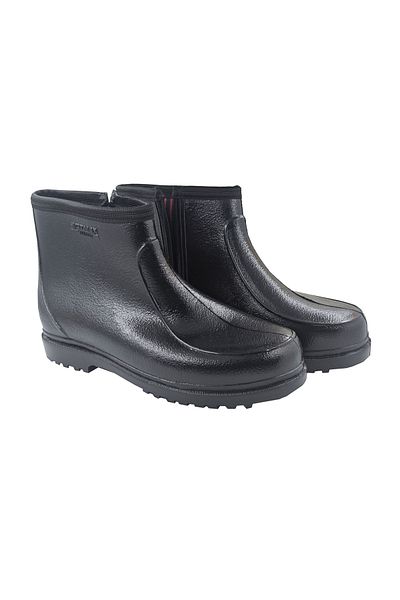 fafatara Black Waterproof Zippered Short Rain and Garden Boots