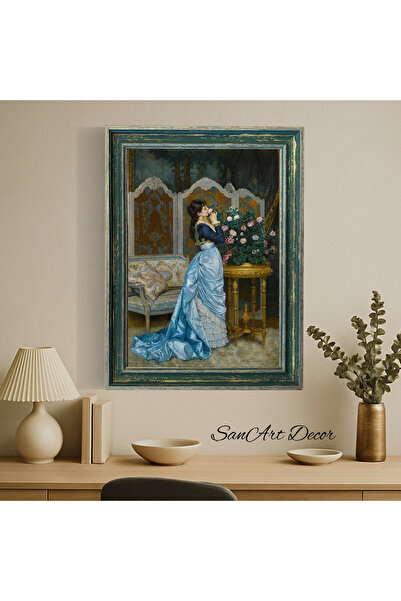 Sanart Vintage Painting with Frame, Oil Painting Print Painting, Framed Painting, Artistic Decor, Portrait Painting