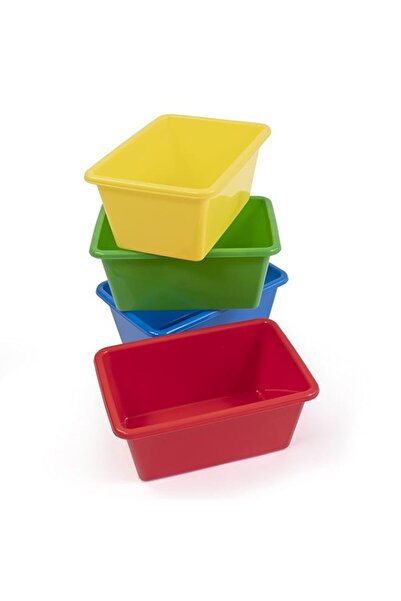 Generic صناديق تخزين ألعاب الأطفال من هامبل كرو، مجموعة من 4 قطع، ألوان أساسي...