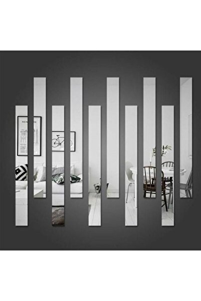 DfEventdesing Şerit Duvar Süs Gümüş Aynalı Pleksi (6’lı Set) 2.5 Cm 80 Cm