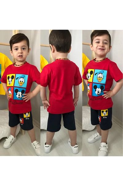 gnygiyim Children's Character Patterned Shorts Set