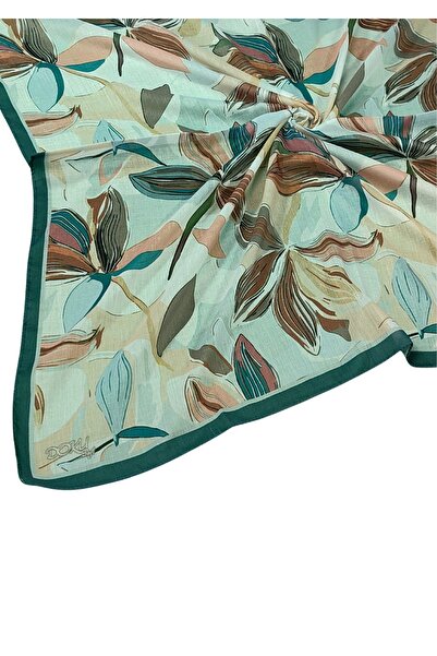 mim eşarp وشاح إبرولي من القطن الناعم بنقشة الزهور - 95x95 سم