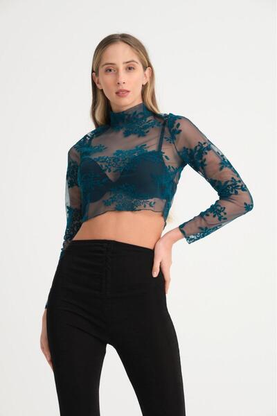 LEE LOLAN Kadın Tül Detay Bluz