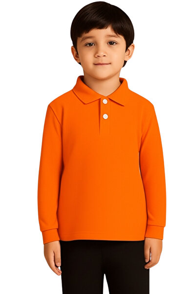 vory Tricou pentru școală cu guler polo pentru copii, cu mânecă lungă, cu nas...