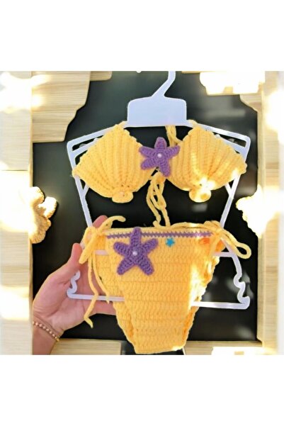 Charme Elegant el örgüsü bebek bikini