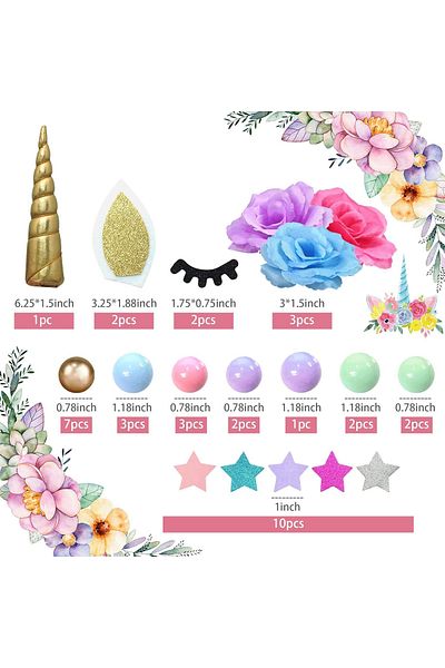 Baloane Vesele Deluxe Magical Unicorn Cake Decoration TOP78