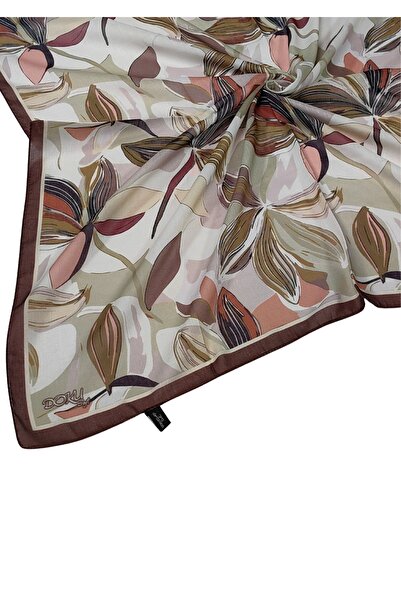 mim eşarp Eșarfă din bumbac moale Ebruli cu model floral - 95x95 cm