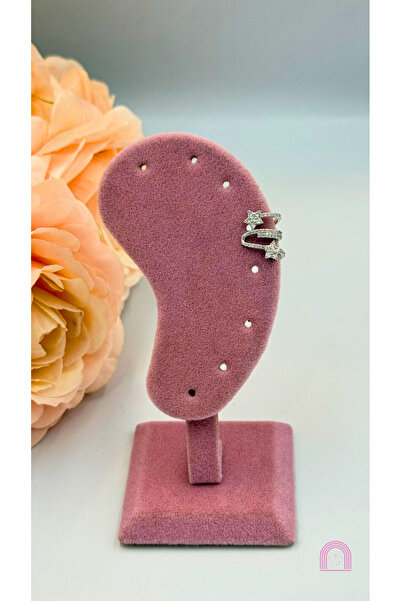 Moond Accessories Çelik Yıldız Detaylı Silver Renk Kıkırdak Küpe