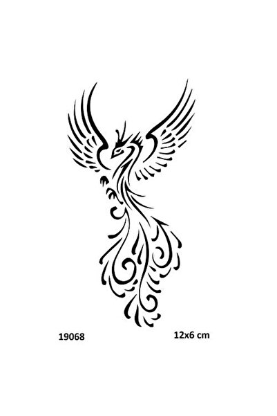 Genel Markalar Anka Kuşu Geçici Dövme Şablonu Stencil Kalıp