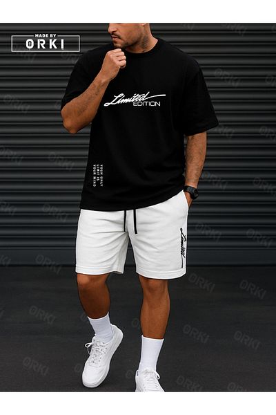EFFRENATU Orki Limited Edition – Oversize Black T-Shirt & White Shorts Combination