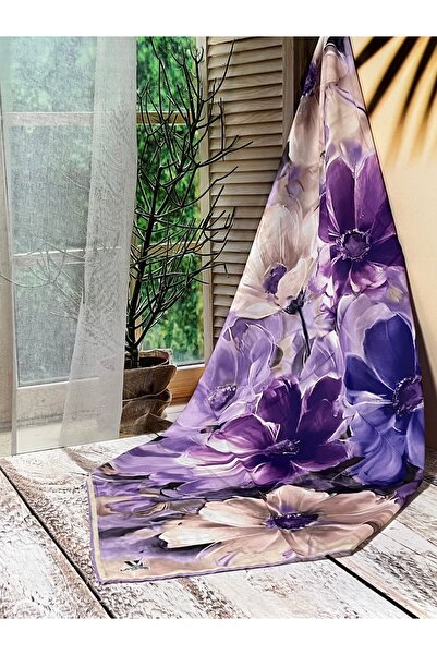 Aydmr Aksesuar Lavinse Büyük Çiçek Desenli Aqua Soft Eşarp LVNS1000