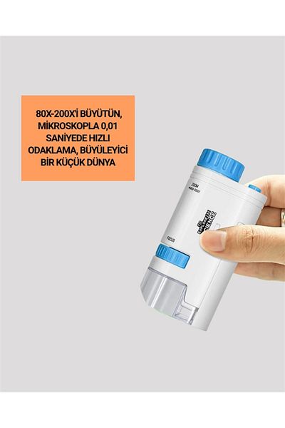Enseb 80–200 Times Magnification Pocket Microscope with Led Illumination