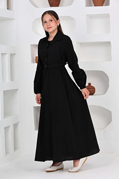 Asortix Girl's Long Length Seersucker Fabric Gilet & Dress Two Piece Set – Lined Elegant Set-4948