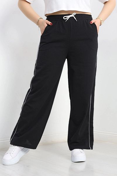 Slaw Benty Double Piping Large Size Sweatpants Black - 50772.1005.