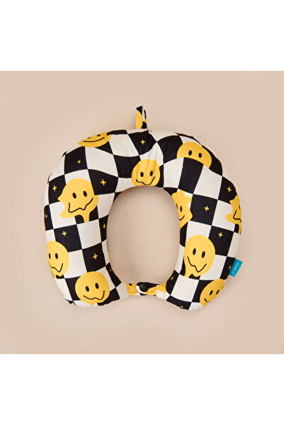 Wexta وسادة رقبة للسفر منقوشة باللون الداما - ملونة - 28,5x30 سم