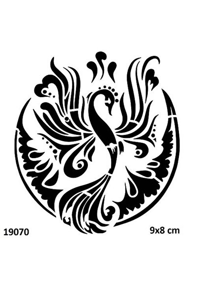 Genel Markalar Zarif Anka Kuşu Geçici Dövme Şablonu Stencil Kalıp