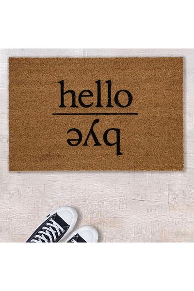 MATMEL Home Koko Hello Bye Patterned Door Mat - Beige - 35X60 cm