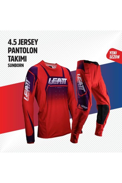 Leatt KIRMIZI MOR JERSEY PANTOLON TAKIMI