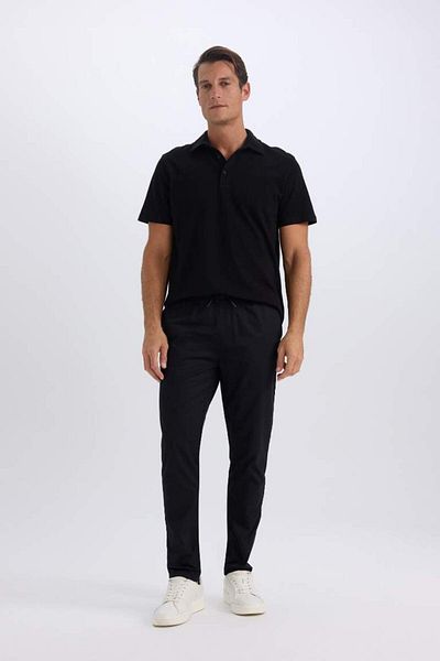 DeFacto New Season 100% Cotton Summer Jogger Chino Trousers with Laced Waist and Pockets Straight Legs