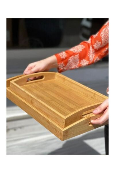 PANJI 2Li Bambu Sunum Tepsisi Kahve