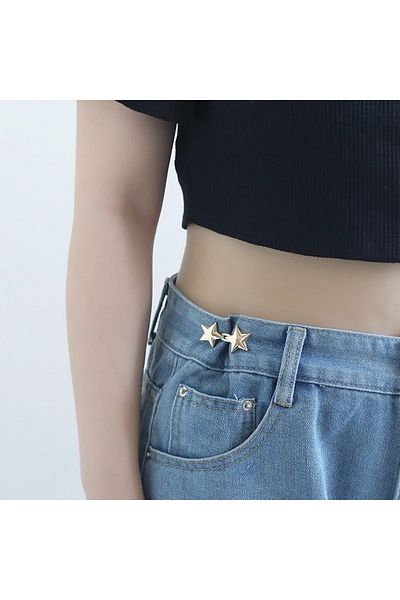 GUCSO Trousers Waist Tightening Device, Silver Color Star Model, Star, Silver Color