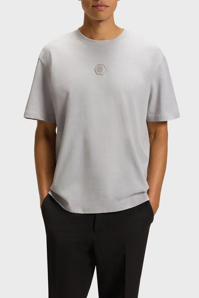 BOSS % 100 Pamuk Relaxed Fit Bisiklet Yaka Logolu T Shirt Erkek T SHİRT 50544316 054