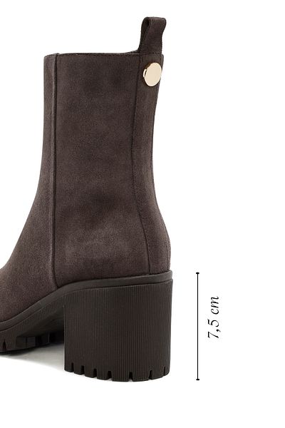 Derimod Women's Mink Zippered Heeled Suede Leather Boots 25Wfd200910