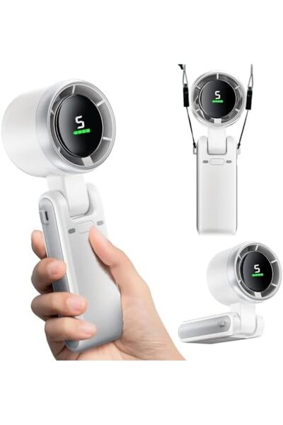 Generic Portable Handheld Mini Fan with 50000 RPM - Foldable Turbo Fan, 3600mAh Type-C Rechargeable