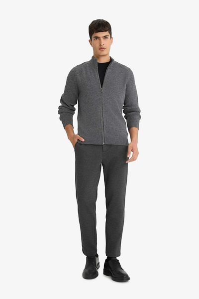 DeFacto Cardigan de tricotaj cu fermoar cu guler vertical standard F2983AX25WN
