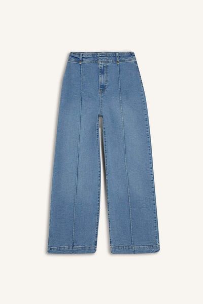 DeFacto Culotte High Waist Long Jean Washed Trousers F5537Ax25Au