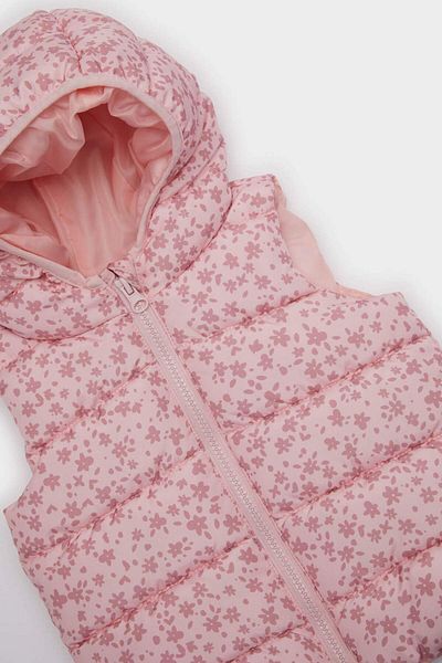 DeFacto Baby Girl Windproof Water Repellent Hooded Patterned Puffer Vest E7355A525Au