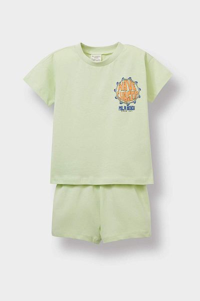 DeFacto Baby Boy 2 Piece Set Printed Short Sleeve T-Shirt Shorts F9117A525Sm